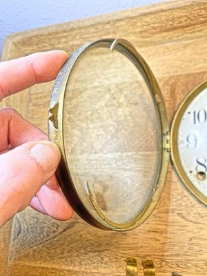 Seth Thomas Clock Dial (5.44 Inch Dia) W/ Bezel & Convex (For Repair) (KD3589)