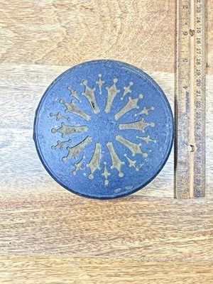 Old Mantel Clock Metal Back Door 117mm Outer Dia, 91mm Inner Dia. (KD3150)