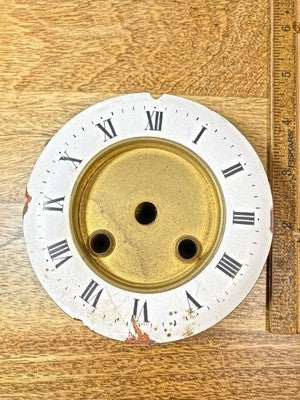 Old 104.1mm Diameter Clock Porcelain Dial For Parts/Repair   (KD3201)