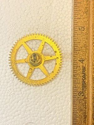 New Haven Clock Movement Time Side 2nd Wheel (See Pics To ID Mvmt) (KD4466)