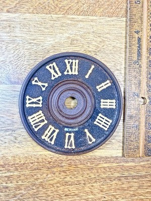 Old Cuckoo Clock  Dial Pan (3 1/8 Inches Dia.) - Vintage Clock Parts  KD3344