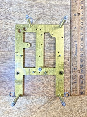 Gilbert Clock Movement (Pat. June 3 1879) Back Plate (Pivots Look Good (KD2704)