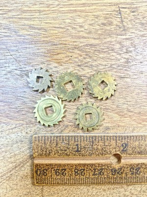 Assorted Lot Of Old Clock Movement Click Wheels (Lot Of 5)   (KD2932)