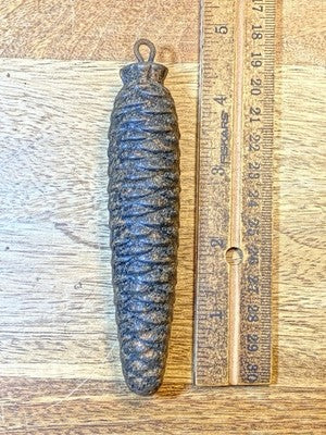 Cuckoo Clock Cast Iron Pine Cone Weight 259g, 4.7 Inches Long     (KD3754)