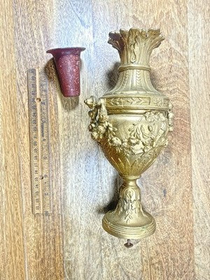 French Mantel Clock Candlestick Side Piece Part (9  1/2 Inches Tall) (LL5363)