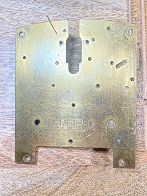 Enfield Clock Movement Back Plate (Pivots Look Good) (See Pics To ID) (KD2887)