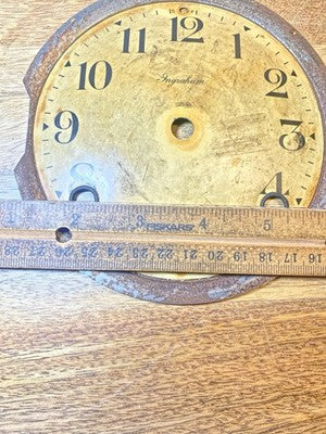 Antique Ingraham Clock Movement Dial Pan (5.65 Inch Or 143.7mm Dia)   (KD3439)