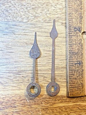 Old Rusty Sessions Clock Movement Hands Set (See Pics to ID Mvmt) (KD4585)