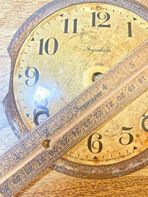 Antique Ingraham Clock Movement Dial Pan (5.65 Inch Or 143.7mm Dia)   (KD3439)