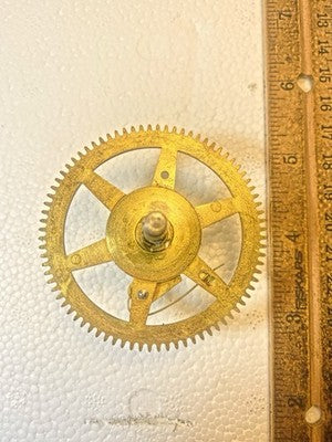 New Haven Clock Movement Strike Side Main Wheel (See Pics To ID Mvmt) (KD4471)