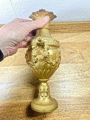 French Mantel Clock Candlestick Side Piece Part (9  1/2 Inches Tall) (LL5363)