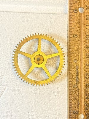Old Sessions Clock Movement Time Side 2nd Wheel (See Pics to ID Mvmt) (KD4580)
