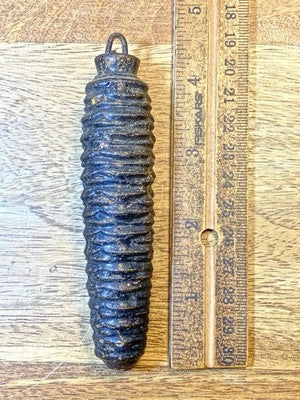 Cuckoo Clock Cast Iron Pine Cone Weight 267g, 4.5 Inches Long     (KD3755)