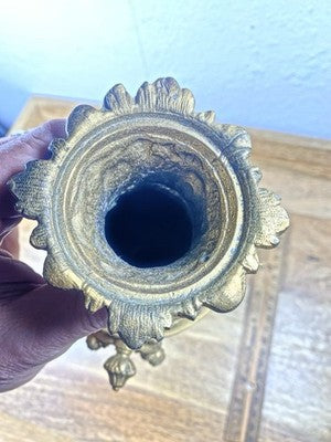 French Mantel Clock Candlestick Side Piece Part (9  1/2 Inches Tall) (LL5363)