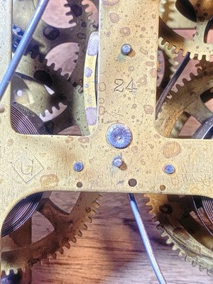 Gilbert Clock Movement (Stamped 24) Pendulum Bridge  (KD4369)