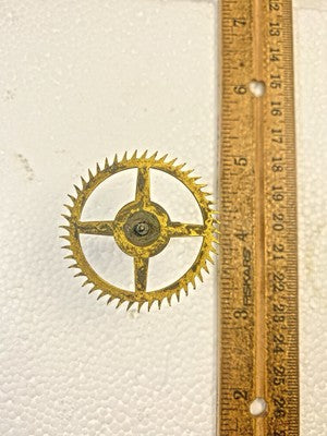 Ingraham Clock Mvmt (Pat 78/79)  Escape Wheel (See Pics To ID) (KD2915)
