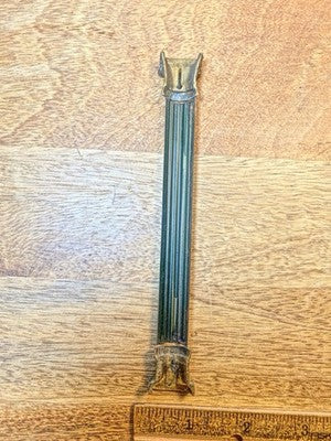 Old Black Mantel Clock Column 5 5/8 Inches Tall               (KD3675)