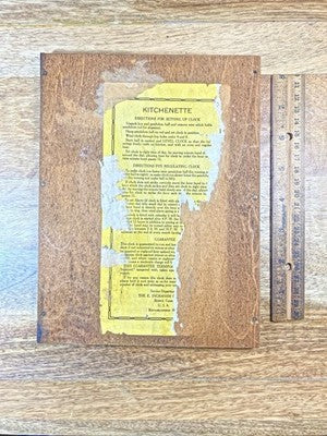 Ingraham Kitchenette Clock Backboard 7 Inches X 9 5/16 Inches (LL5350)