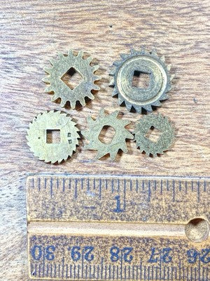 Assorted Lot Of Old Clock Movement Click Wheels (Lot Of 5)   (KD2941)