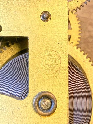 New Haven Clock Movement Back Plate (See Pics To ID Movement)  (KD2973)
