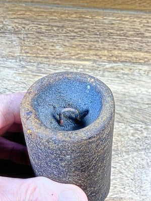 Old  Clock Weight 3 5/8 Inches Long, 2lb 15oz, 2 1/4 Inch Diameter Base (KD3061