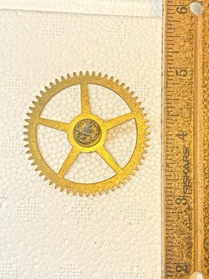 Old Sessions Clock Movement Time Side 2nd Wheel (See Pics to ID Mvmt) (KD4580)