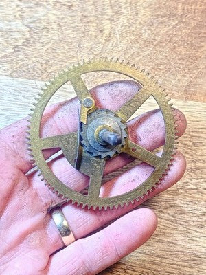 Ingraham (Stamped 10/29) Clock Time Side Main Wheel - Vintage Clock Parts KD3429