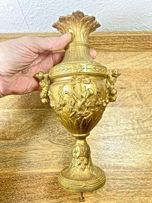French Mantel Clock Candlestick Side Piece Part (9  1/2 Inches Tall) (LL5363)