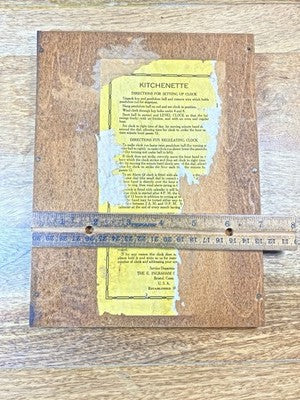 Ingraham Kitchenette Clock Backboard 7 Inches X 9 5/16 Inches (LL5350)
