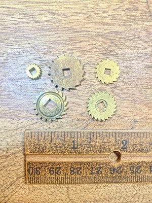 Assorted Lot Of Old Clock Movement Click Wheels (Lot Of 5)   (KD2970)