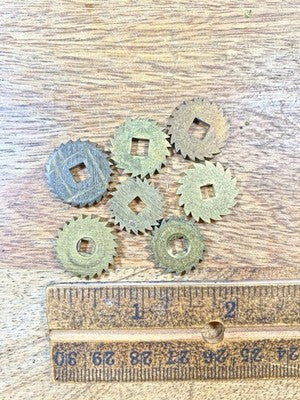 Assorted Lot Of Old Clock Movement Click Wheels (Lot Of 7)   (KD3065)