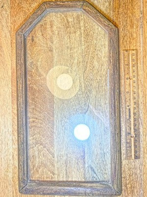 Wooden Parlor Clock Door (14 1/16 3/4 X 7 11/16 Inches) W/ Flat Glass (LL5377)