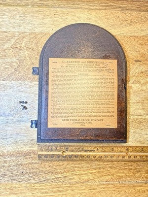 Seth Thomas Tambour Clock Wooden Back Door 5 7/8 X 8 Inches    (KD4590)