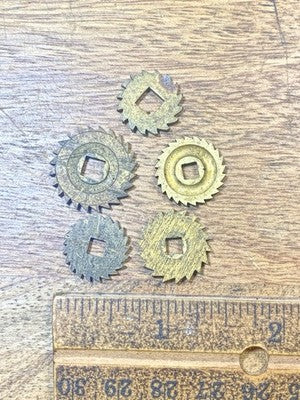 Assorted Lot Of Old Clock Movement Click Wheels (Lot Of 5)   (KD3004)