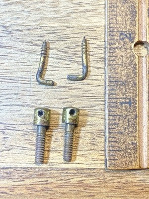 Old Clock Door Hinge Set - Vintage Clock Parts KD4384