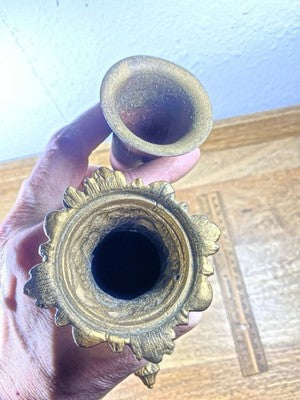 French Mantel Clock Candlestick Side Piece Part (9  1/2 Inches Tall) (LL5363)