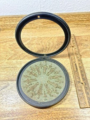 Old Mantel Clock Metal Back Door 117mm Outer Dia, 91mm Inner Dia. (KD3150)