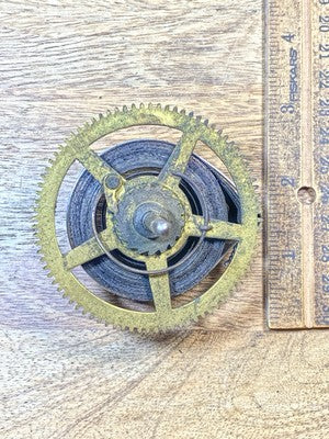 Ingraham Clock Mvmt (Pat 78/79) Time Side Main Wheel (See Pics To ID) (KD2922)