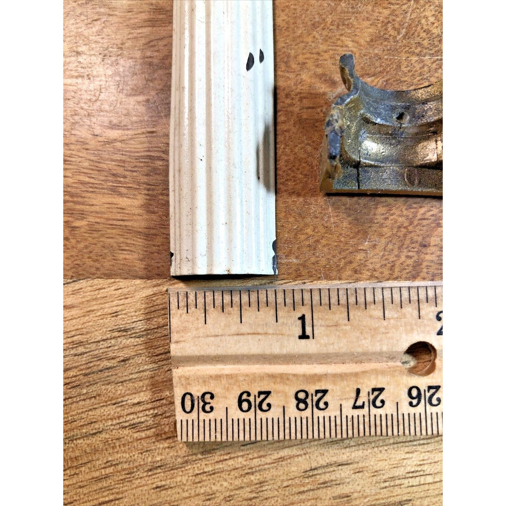Old Black Mantel Clock Column 5 1/2 Inches Tall (K7371)