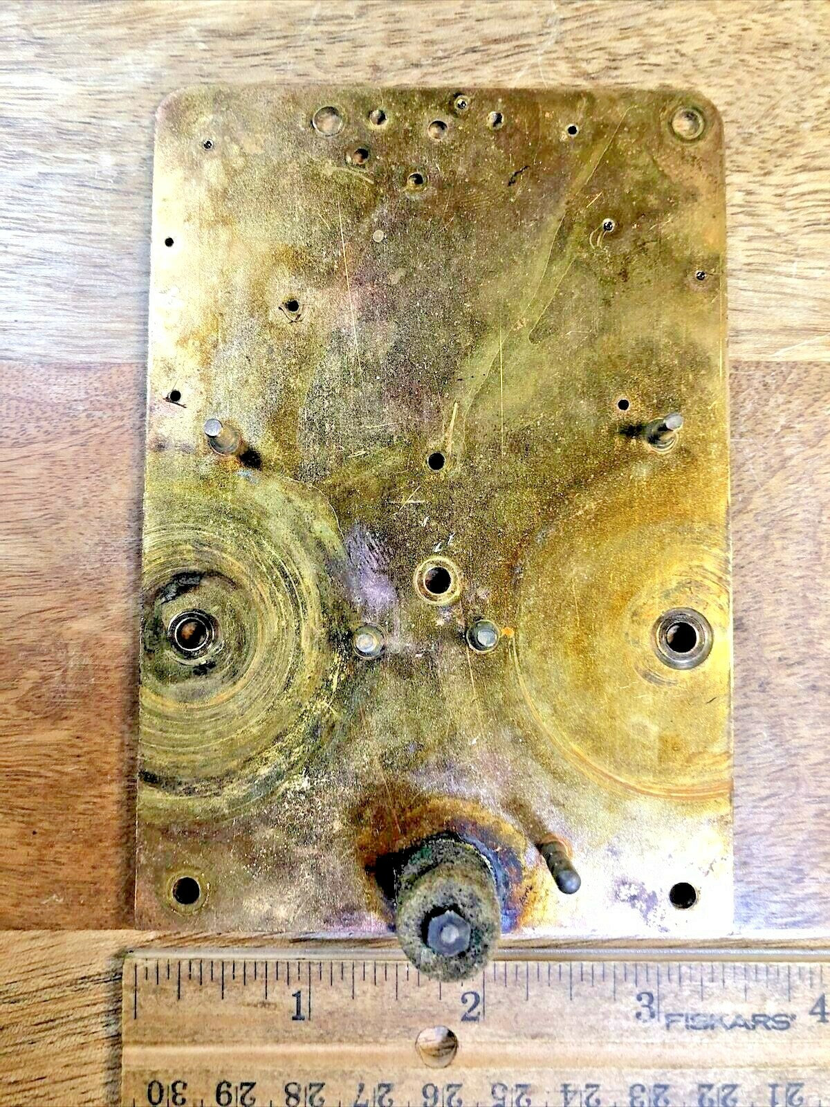Solid Back Waterbury Clock Movement Back Plate (Pivots Holes Look Good)(K6543)