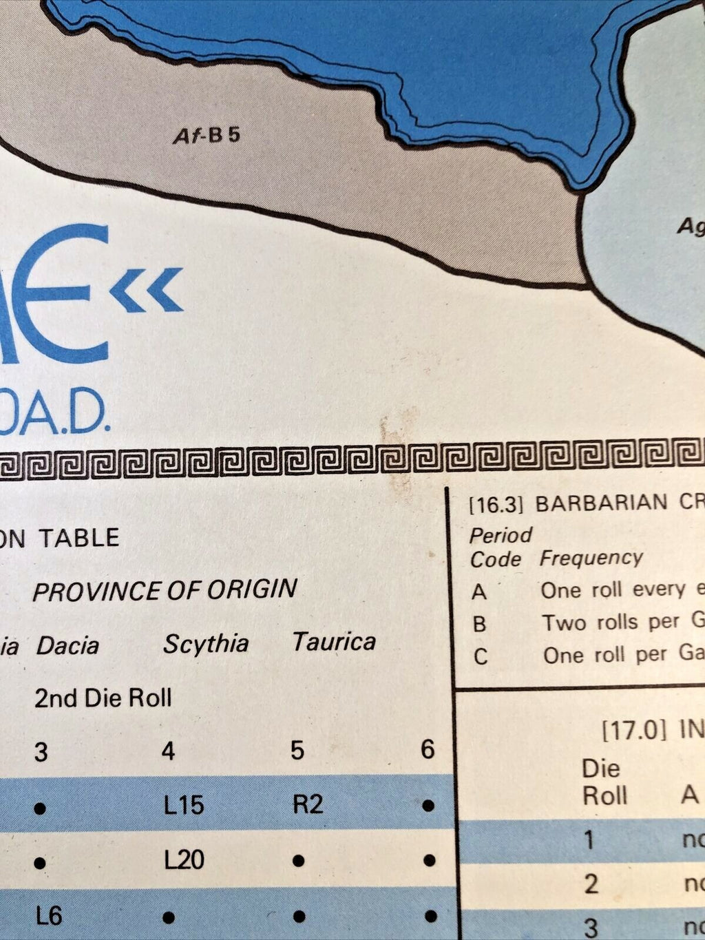 The Fall Of Rome, The Barbarian Invasion SPI Circa July 1973 (UNPUNCHED) (G5003)