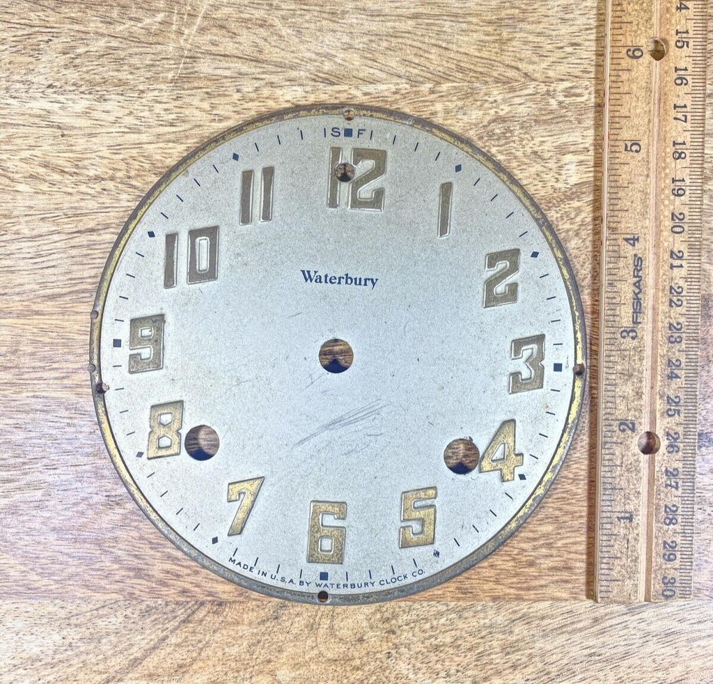Old Waterbury 8 Day Clock Movement Dial Pan (5.48 Inches Diameter)      (K9977)