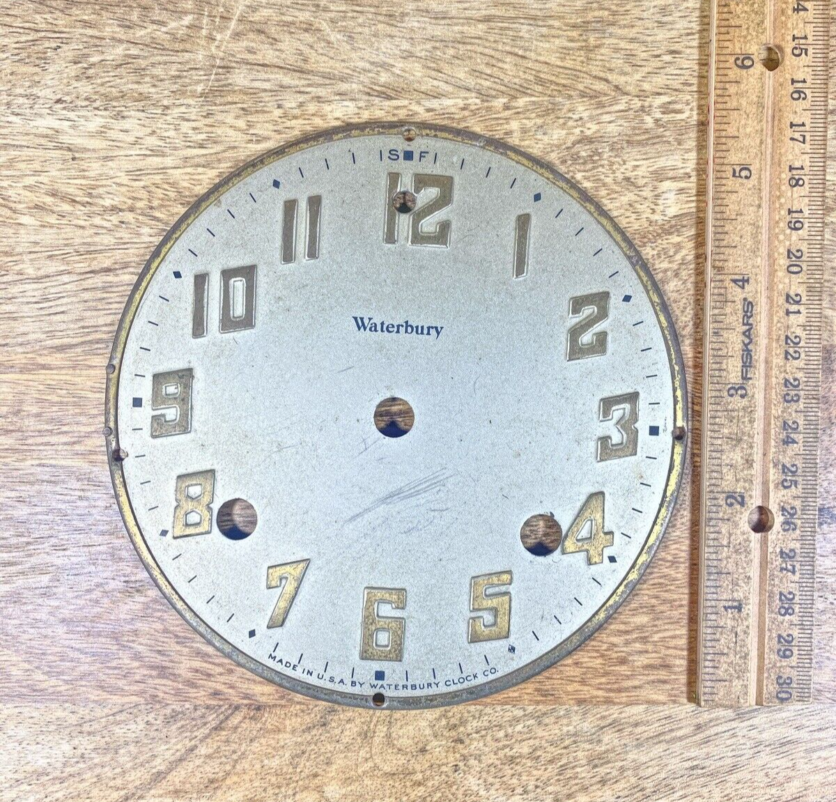 Old Waterbury 8 Day Clock Movement Dial Pan (5.48 Inches Diameter)      (K9977)