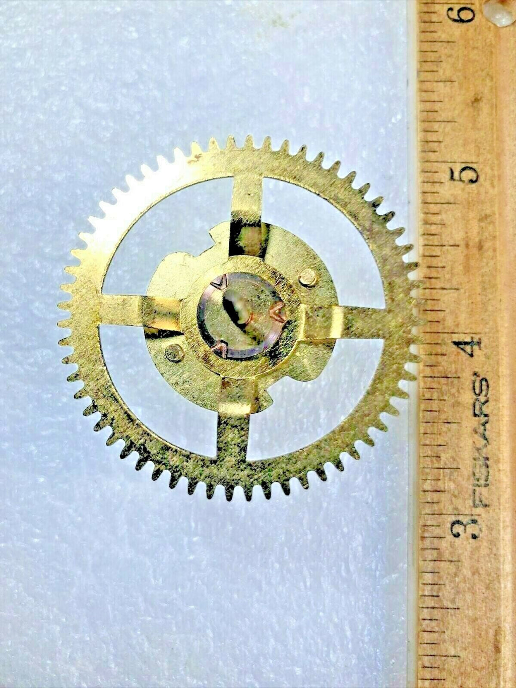 Unmarked Clock Movement (Ingraham?) Strike Side 3rd Wheel   (K6547)
