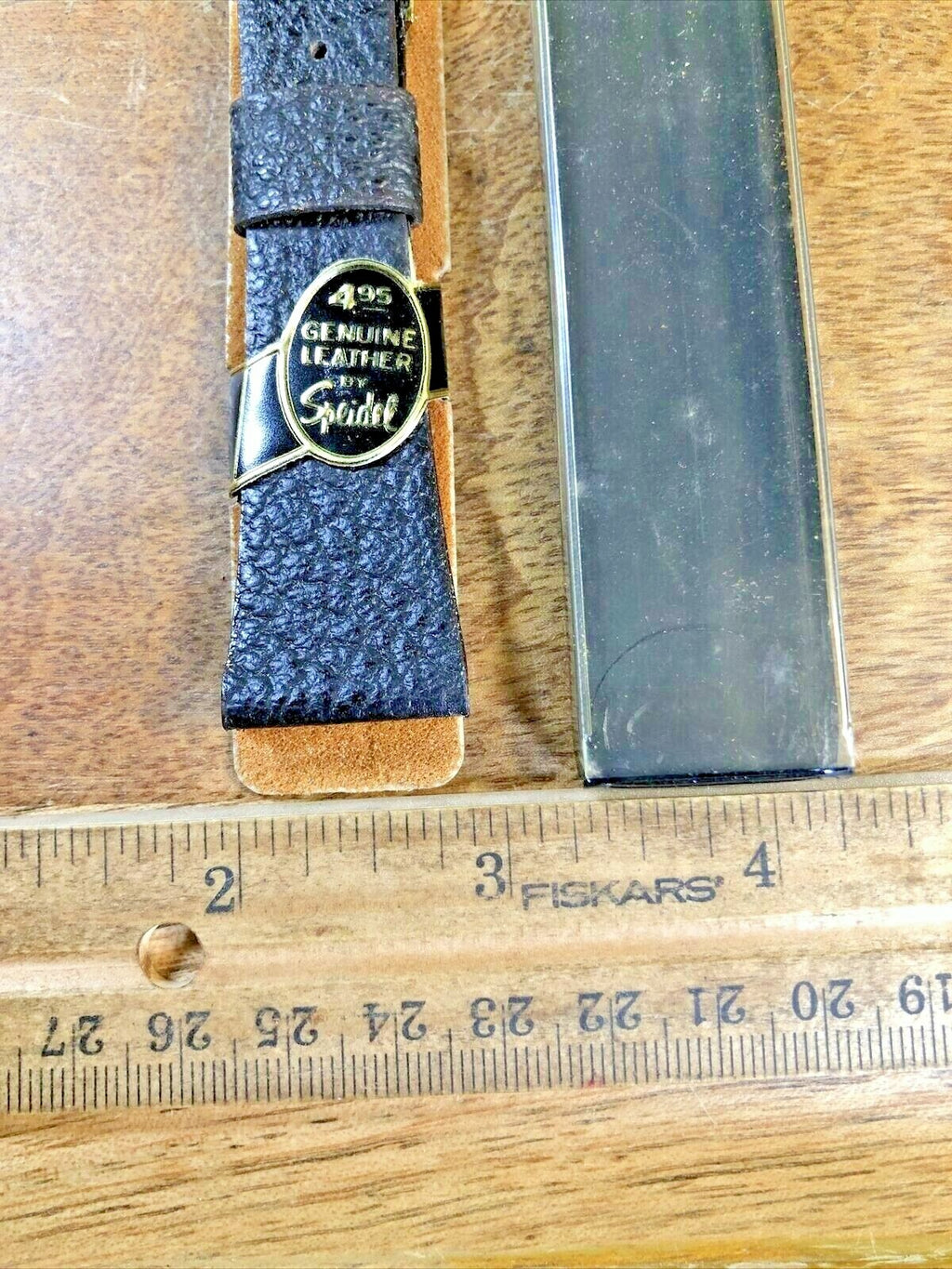 Vintage Speidel Leather (NIB) Brown & Gold Watch Band (22.5mm or .89") (K6335)
