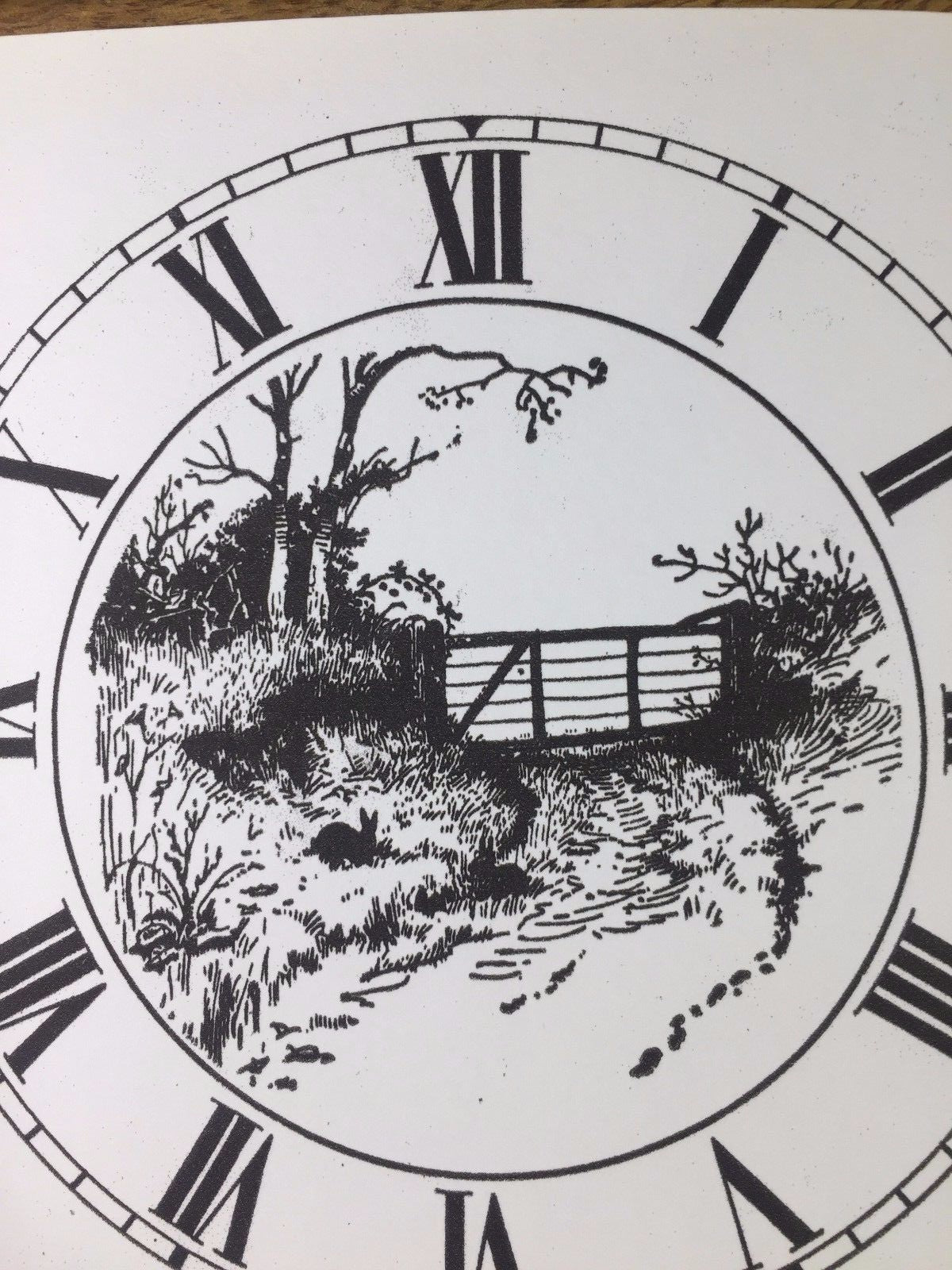 "Old Gate" 5 Inch Paper Clock Dial, Roman Numeral     (Lot 159)