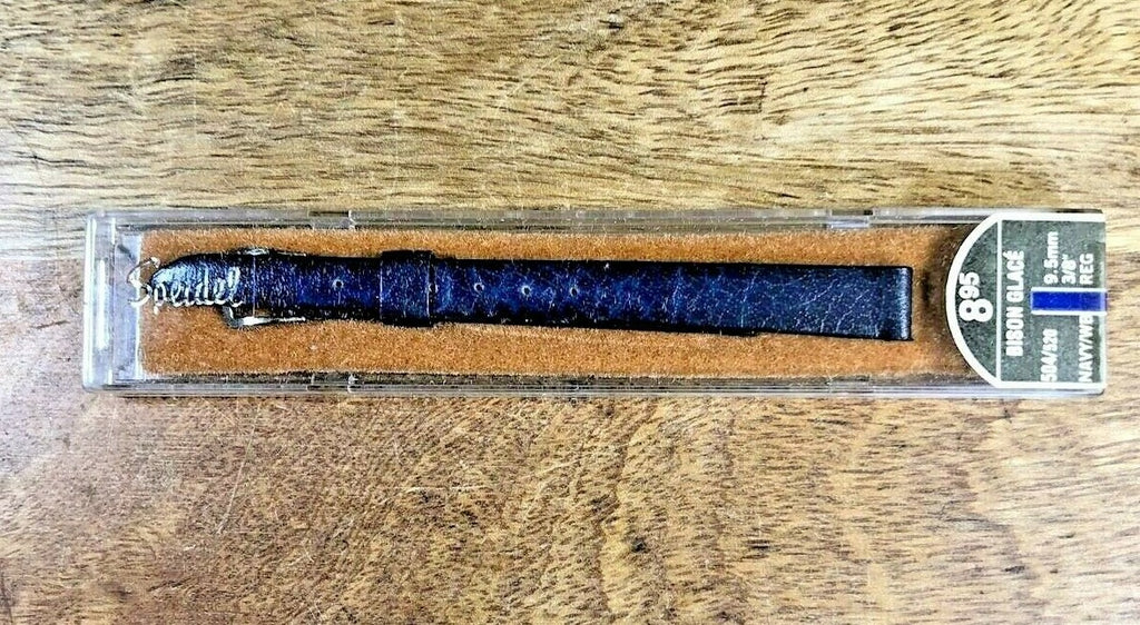 Vintage Speidel (NIB) Blue & Silver Watch Band Calf Leather (Bison Glace) K6247