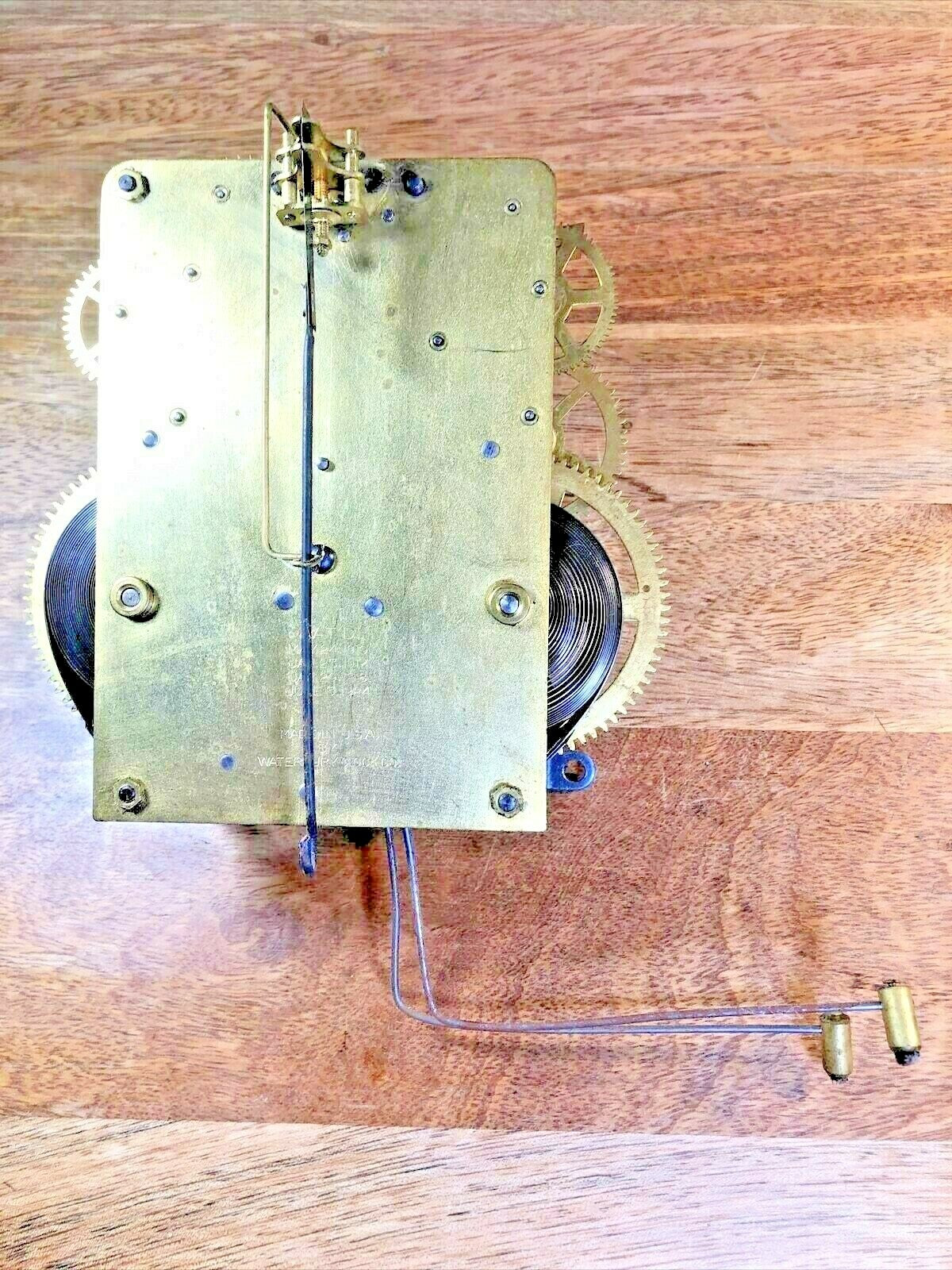Solid Back Waterbury Clock Movement Pendulum Rod and Spring (See Pics) (K7069)