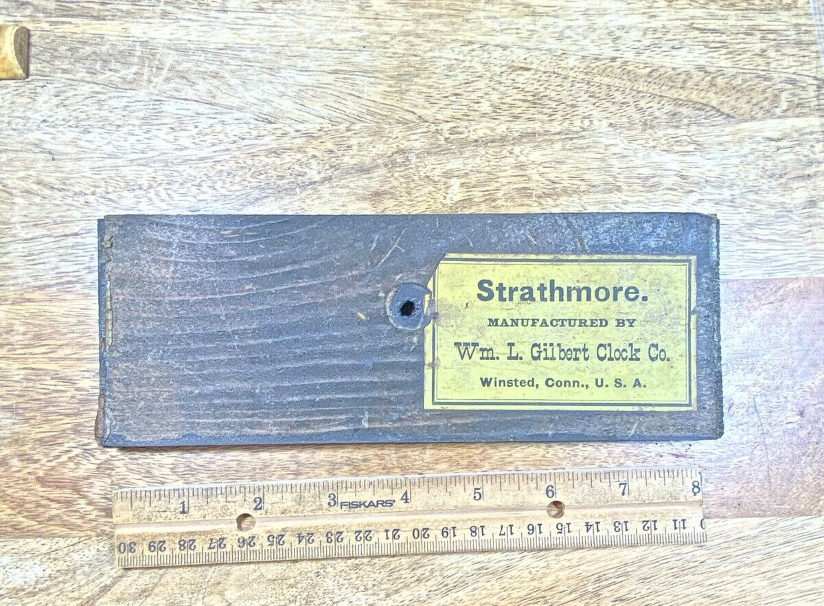 Gilbert Strathmore Black Mantle Clock Bottom Board 8 5/8 X 3 1/8 Inches  (K9836)