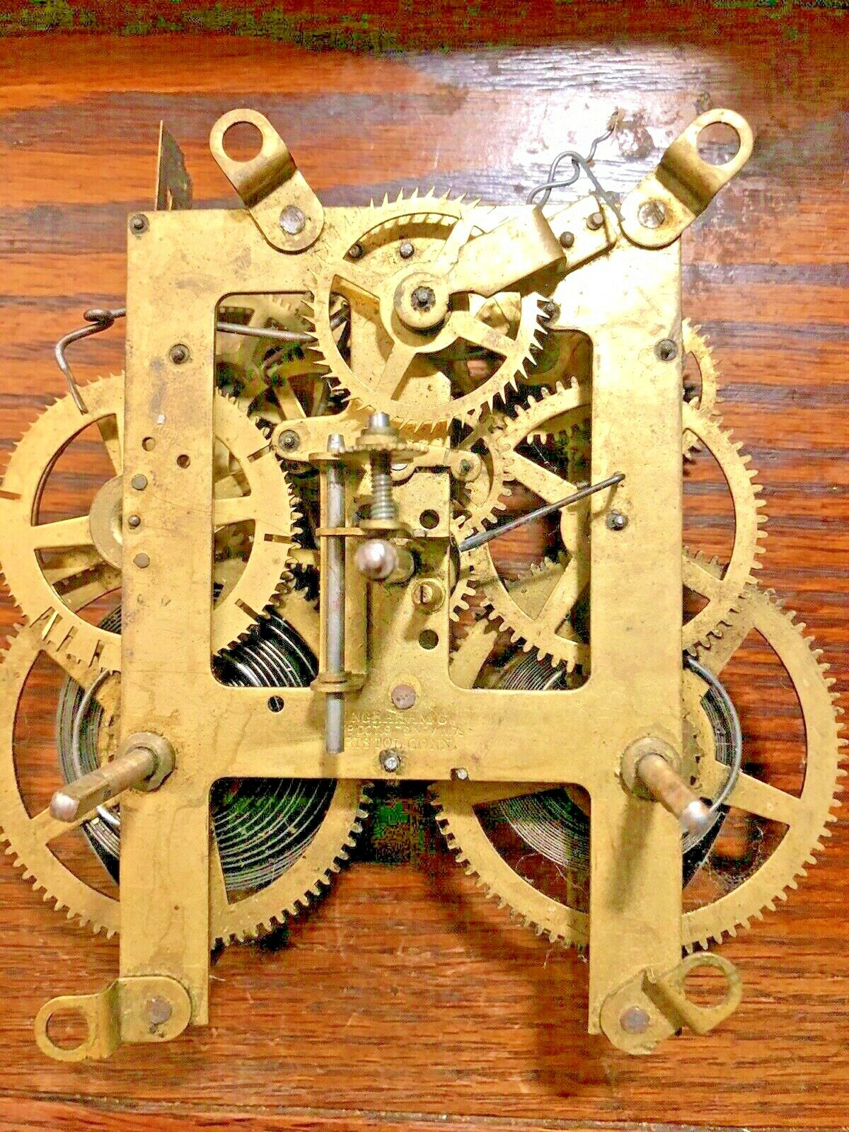 Antique Ingraham 8 Day Clock Movement Drop Lever (Lot K5493)